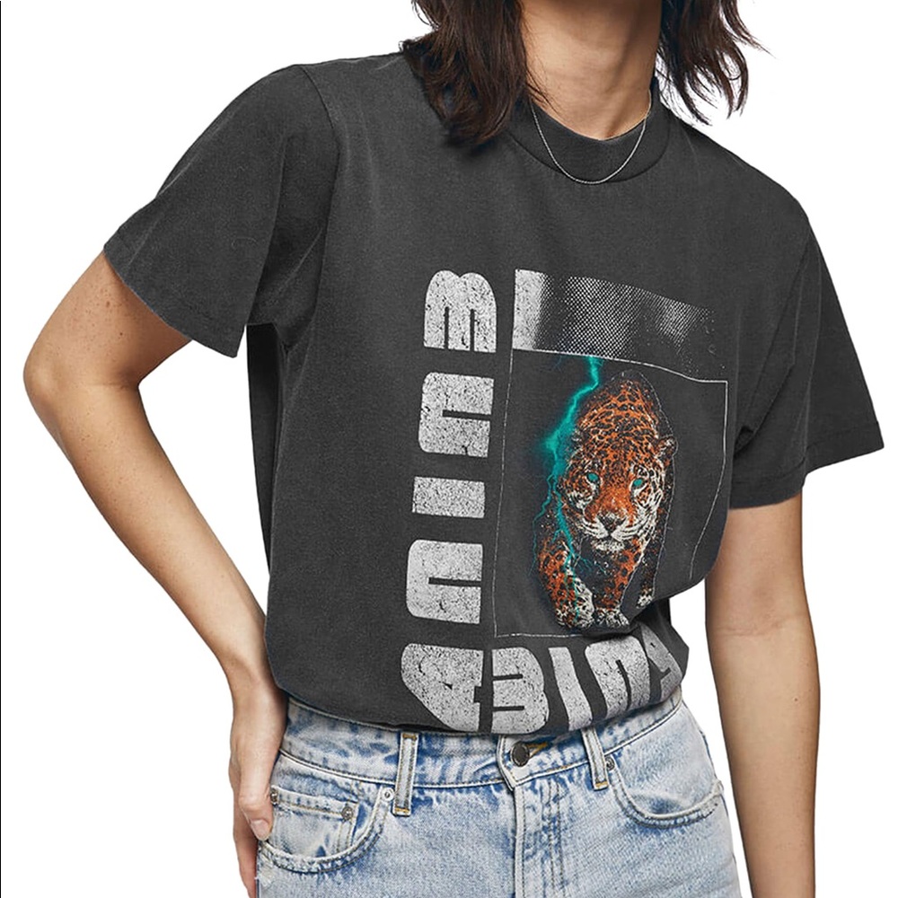 ANINE BING WILD CAT TEE SIZE XS